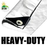 (20 x 50 ) White Tarp EXTRA Heavy Duty 12 mil 3 Ply Coated Reinforced Canopy 6 oz 3 Layer