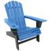 Sunnydaze All-Weather 2-Tone Outdoor Adirondack Chair with Cup Holder - Blue/Black