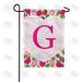 America Forever Flags Monogram Letter G Garden Flag - Pink Roses - 12.5 x 18 Inches Happy Valentine s Day Pink Roses Love Heart Double Sided Flag Seasonal Yard Outdoor Holiday DÃ©cor