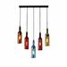 OUKANING 5 Beer Bottle Chandelier Ceiling Glass Pendant Ceiling Light Fixture Chandelier