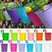 Casewin 4 Small Iron Hanging Planters Multicolor Flower Pots Balcony Garden Railing Planter Fence Hanging Metal Bucket Plants Holders Set for Indoor and Outdoor 12PCS