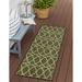 Unique Loom Gitter Indoor/Outdoor Trellis Rug Green/Ivory 2 x 6 1 Runner Trellis Modern Perfect For Patio Deck Garage Entryway