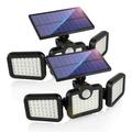 WHATOOK 2 Pack Solar Lights Outdoor Bionic Floodlight Max Motion Activated High Intensity LED LED Wireless Solar Motion Sensor Lights Outdoor 3 Heads 540Â° Wide Angle with 3 Lighting