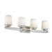 OLIVIA Contemporary 4 Light Brushed Nickel Etched White Glass 31 Wide