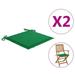 Dcenta 2 Piece Garden Chair Cushions Fabric Seat Cushion Patio Chair Pads Green for Outdoor Furniture 15.7 x 15.7 x 1.6 Inches (L x W x T)