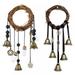 2 Pieces Wiccan Bell Wind Chimes Witch Wind Chimes Door Hanger Hanging Witch Bells Protection Witchcraft Home Decor for Patio Garden Boho Home Decor
