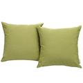 Modern Contemporary Urban Design Outdoor Patio Balcony Two PCS Pillow Set Green Fabric