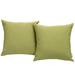 Modern Contemporary Urban Design Outdoor Patio Balcony Two PCS Pillow Set Green Fabric