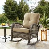 Corvus Salerno Outdoor Handwoven Resin Wicker Rocking Chair Rocking Chairs Wicker Chairs Patio Chairs Brown Polyester Metal Wicker 1 Single