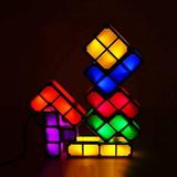 Stackable Night Light AVEKI LED 7 Colors 3D Puzzles Toy Induction Interlocking Desk Lamp DIY Tangram Light Magic Blocks Puzzles Toy lamp for Kids with USB Charger