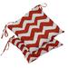 Vargottam Indoor/Outdoor Tufted Printed Square Seat Patio Cushion Set Of 2 Water Resistant Patio Furniture Seat Cushion 19-inches Red | Chevron