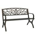 Outdoor Bench Garden Bench Park Benches Cast Iron Outdoor Bench Metal Garden Benches for Outdoors Patio Bench Ends 500LBS Weight Capacity for Park Yard Patio Deck Lawn