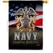 Angeleno Heritage 28 x 40 in. US Navy Semper Fortis House Flag with Armed Forces Double-Sided Decorative Vertical Flags Decoration Banner Garden Yard Gift