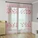 Dtydtpe curtains curtains & drapes Leaves Sheer Curtain Tulle Window Treatment Voile Drape Valance 1 Panel Fabric