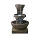 Fithood 16inches Outdoor Water Fountain with LED Light - Modern Curved Indoor-Outdoor Waterfall Fountain 5-Tier Cascading Bowl Zen Fountain for Outdoor Space or Indoor Decor