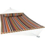 Sunnydaze 2-Person Quilted Fabric Double Hammock with Pillow - Canyon Sunset