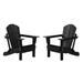 Afuera Living Coastal Outdoor Folding Poly Adirondack Chair (Set of 2) in Black