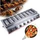 FETCOI 8-Burner Gas Grill Outdoor Tabletop Gas BBQ Grill Commercial 2800Pa Stainless Steel Gas Grill for Camping Picnicking