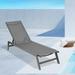 Outdoor Indoor Chaise Lounge Chair Aluminum Frame Patio Chair with Textilene Seat Cushion 5 Adjustable Back Position