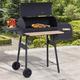 48 Steel Portable Backyard Charcoal BBQ Grill and Offset Smoker Combo Backyard