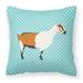 Alpine Goat Blue Check Fabric Decorative Pillow