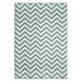 Momeni Indoor/Outdoor Chevron Modern Contemporary Area Rugs Blue/White 47 x 118