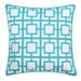 Modern Links Applique Indoor & Outdoor Decorative Pillow Aqua