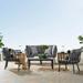 Modway Riverside 5 Piece Outdoor Patio Aluminum Set in Gray Charcoal