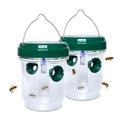 2PCS LED Solar Powered Wasp Trap Hanging Fruit Fly Trap with Double Entry Control Beekeeping Wasp Killer for Garden Park