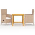 ametoys 3 Piece Patio Dining Set Beige