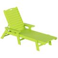 Afuera Living Coastal Outdoor HDPE Plastic Reclining Chaise Lounge in Lime