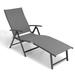 Pellebant Outdoor Chaise Lounge Aluminum Patio Folding Chair Gray