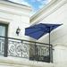 WestinTrends Lanai 9 Ft Outdoor Patio Half Umbrella Small Grill Deck Porch Balcony Shade Umbrella with Crank Navy Blue
