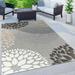 Modern Floral Circles Indoor/Outdoor Gray 5 x7 Area Rug