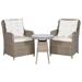 Andoer 3 Piece Bistro Set with Cushions and Pillows Poly Rattan Brown