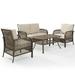 Pemberly Row 4 Piece Wicker Patio Sofa Set in Sand