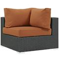 Modern Contemporary Urban Design Outdoor Patio Balcony Corner Lounge Chair Orange Rattan