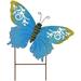 Butterfly Garden Stake Decorative Butterfly Yard Stake Cute Insect Decor Metal Yard Art Decor Outdoor Garden Decoration for Patio Porch Lawn Pathway Backyard (Blue)