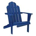 Linon Adirondack Sturdy Solid Acacia Wood Outdoor Chair in Blue Stain