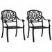 Dcenta 2 Piece Garden Chairs Cast Aluminum Outdoor Dining Chair Black for Patio Balcony Backyard Outdoor Furniture 24.8 x 27.2 x 35.8 Inches (W x D x H)