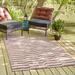 Unique Loom Striped Indoor/Outdoor Striped Rug Rust Red/Ivory 6 1 x 9 Rectangle Geometric Contemporary Perfect For Patio Deck Garage Entryway
