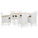 vidaXL Patio Dining Set Outdoor Dining Table and Chairs Poly Rattan White