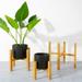 Dream Lifestyle Wood Flower Stand with 4 Anti-slip Pad Adjustable Balcony Potted Plant Frame Modern Decor Wooden Flower Pot Holders for Home Garden Indoor Display Plant Stand