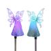 FANCY 2pcs Angel Stake Lights Led Solar Garden Light Decorative Landscape Lighting IP45 Waterproof Outdoor Stake Lamps Solar Powered Decoration Lamp for Garden Yard Park Lawn Pathway