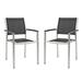 Modern Contemporary Urban Design Outdoor Patio Balcony Dining Chair ( Set of 2) Black Aluminum
