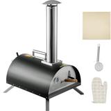 VEVOR Wood Fired Oven 12 Portable Pizza Oven with Feeding Port Pizza Oven Outdoor 932?Max Temperature Stainless Steel Portable Wood Fired Pizza Oven with Complete Accessories for Outdoor Cooking