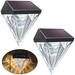 2pcs Solar Wall Light Outdoor LED Solar Fence Light Auto ON/OFF Solar Deck Light IP55 Waterproof Solar Step Light with Warm White Light for Stairs Yard Garden Pathway