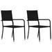 Andoer Outdoor Dining Chairs 2 pcs Poly Rattan Black