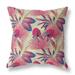 HomeRoots 414188 26 in. Pink & Yellow Tropical Indoor & Outdoor Throw Pillow Red Blue & Gold