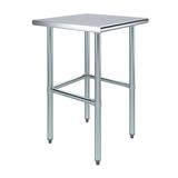 AmGood 24 Long x 24 Deep Stainless Steel Work Table Open Base | Work Station | Metal Work Bench